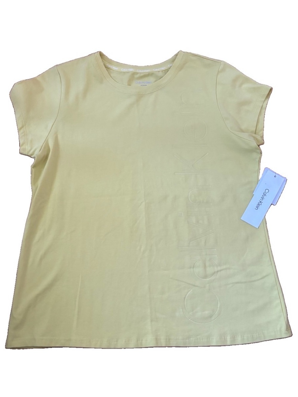 Calvin Klein Women’s Short Sleeve Tee With Logo - Green Tart - Medium